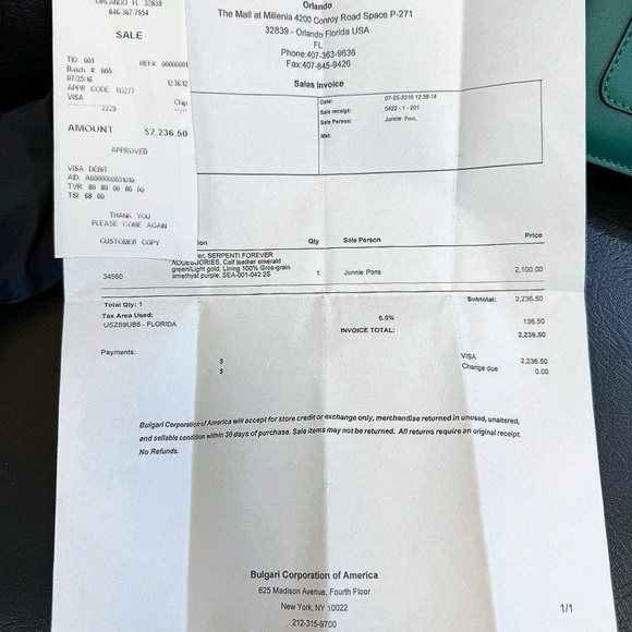 Bvlgari Serpenti Forever Square Cross-body Shoulder Bag calf Leather Emerald gre - Picture 12 of 12